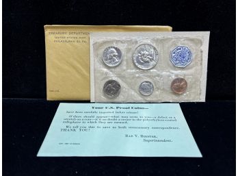 1959 US Silver 5 Coin Proof Set - Original Envelope & COA