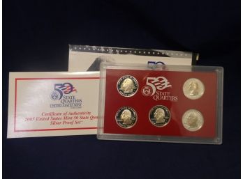 2005 United States Mint State Quarter Silver Proof Set 5 Coins