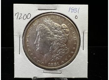 1881  New Orleans Morgan Silver Dollar Almost Uncirculated