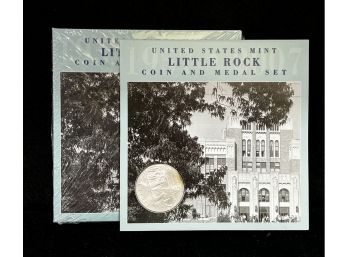 2007 U.S. Mint Little Rock Central High School De Segregation Uncriculated Silver Dollar Coin And Medal Set