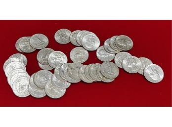 Roll Of 40 US Silver Washington Quarters - $10 Face Value