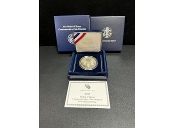 2011 US Mint Medal Of Honor Commemorative Proof Silver Dollar