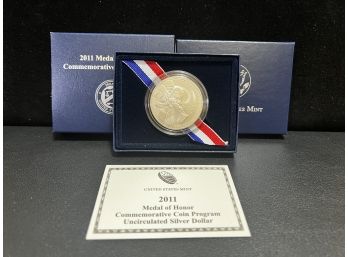 2011 US Mint Medal Of Honor Commemorative Uncirculated Silver Dollar