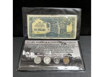 Pearl Harbor & Japanese Invasion Coin & Currency Set