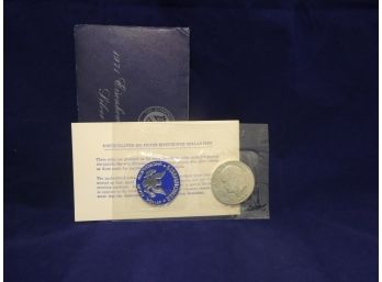 1971 S Eisenhower Uncirculated Silver Dollar Blue Envelope