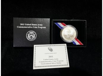 2011 US Mint United States Army Commemorative Uncirculated Silver Dollar