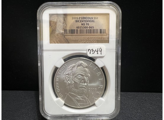 2009 Lincoln Commemorative Silver Dollar NGC MS70