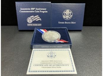 2007 US Mint Jamestown 400th Anniversary Uncirculated Commemorative Silver Dollar