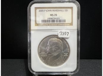 2005 John Marshall Proof Commemorative Silver Dollar NGC MS70