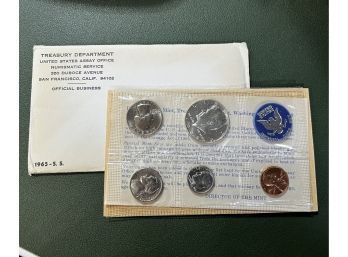 1965 US Mint Silver Special Set - Original Envelope & COA