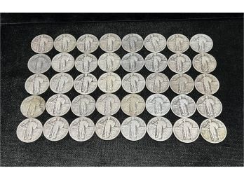 Roll Of Standing Liberty Silver Quarters - $10 Face Value 40 Coins, Nice Mix Dates