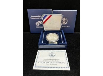 2007 US Mint Jamestown 400th Anniversary Proof Commemorative Silver Dollar