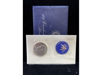 1973 U.S. Mint Eisenhower San Francisco Uncirculated Dollar Blue Envelope