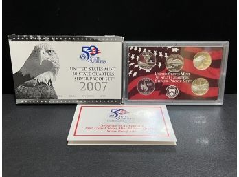 2007 United States Silver State Quarter  Proof State Set 5 Coins