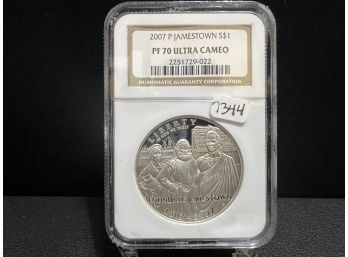 2007 Jamestown Proof Silver Commemorative NGC PF70 Ultra Cameo