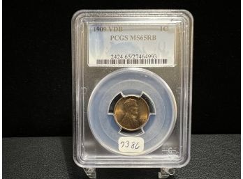 1909 VDB Lincoln Cent PCGS MS65RB
