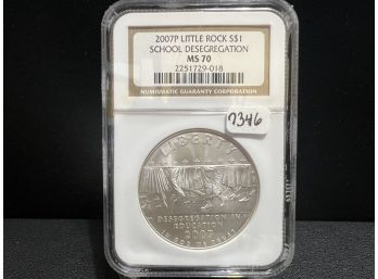 2007 Little Rock Commemorative Silver Dollar NGC MS70