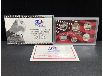 2006 United States Mint Silver State Quarter Proof State Set 5 Coins