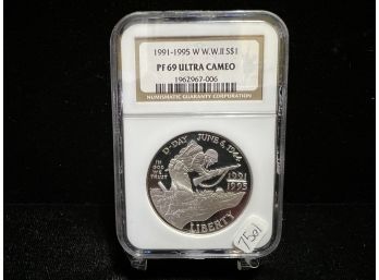 1991 - 1995 US Mint W W.w.iI Silver One Dollar PF69 Ultra Cameo