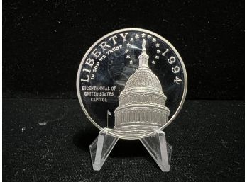1994 S US Capitol Commemorative Uncirculated Silver Dollar - Low Mintage