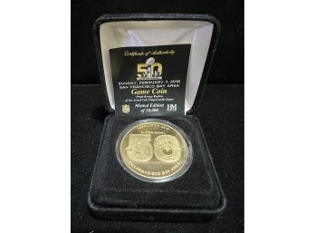 Highland Mint Superbowl 50 Game Coin Bronze Replica - Panthers Broncos
