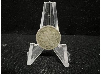 1865 3 Cent Nickel - Very Fine