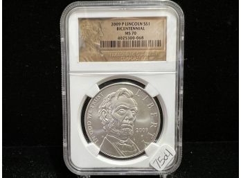 2009 Lincoln Commemorative Silver Dollar NGC MS70