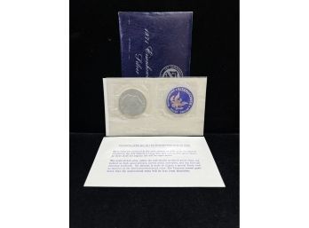 1971 S Eisenhower Uncirculated Silver Dollar Blue Envelope