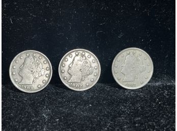 1902 1903 & 1907 Victory Nickel Lot - Higher Grade Coins