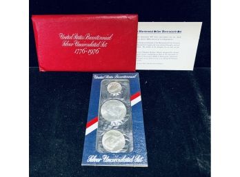 1976 US Mint Bicentennial Silver Uncirculated 3 Coin Set