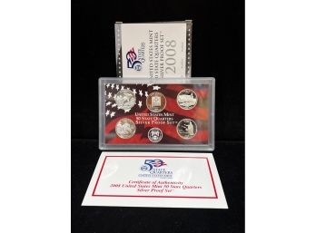 2008 US Mint State Quarter Silver Proof Set