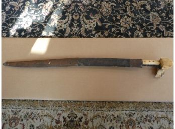 Antique Vintage Tribal Sword / Machete Animal Bone Handle