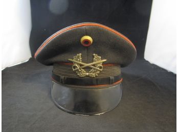 West German Army Bundeswehr Cap EM Visor Hat ORIGINAL Size 56 Red/orange Piping Cold War Era