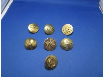 Lot Of 7 World War II Era US Army Uniform Pins