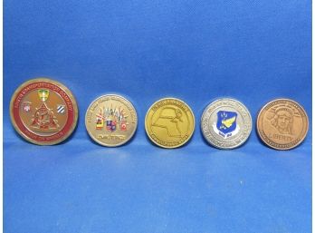 5 Vintage Military Challenge Coins
