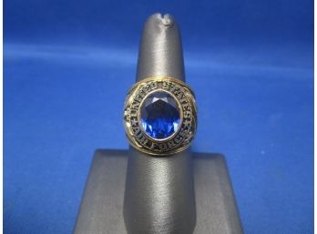 Vintage Gold Plated United States Air Force Ring With Blue Stone Sz 7.5