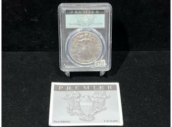 2021 Silver Eagle Type 1  .999 Fine Silver One Ounce - PCGS MS70 - 1 Of 10,000 Premier