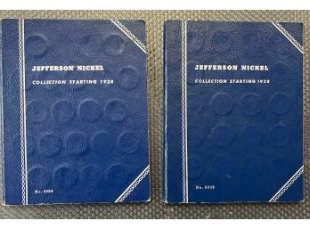 Lot Of 2 Jefferson Nickel Books With Silver Nickels - 1938 To 1961 -  117 Coins