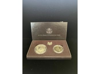 1989 US Mint Congressional Two Coin Set Silver Dollar And Clad Half - Uncirculated