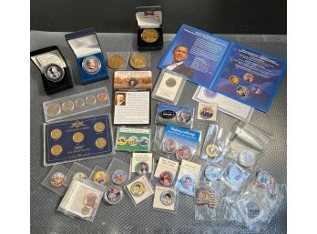 Lot Of US Coins & Tokens - Painted Kennedy Halfs