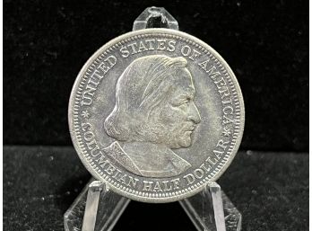1893 Columbian Exposition Commemorative Silver Half Dollar - Almost Uncirculated