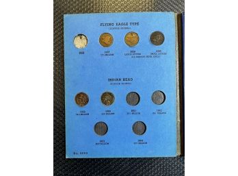 Indian Cent Book With Flying Eagle Cent - 33 Coins