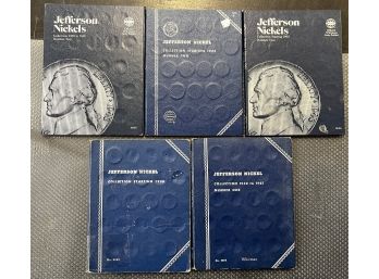 Lot Of 5 Jefferson Nickel Books - 1938 To 1995 - 183 Coins