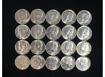 Two Rolls Of 1968 Kennedy Half Dollars - $20  Face Value 40 Coins 40 Percent Silver