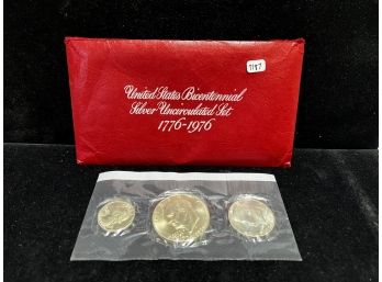 1976 US Silver 3 Coin Uncirculated Bicentennial Set