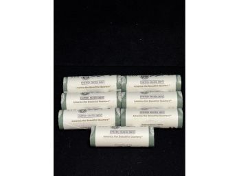 7 Rolls Of US Mint Sealed P & D America The Beautiful Quarters $70 Face Value Uncirculated