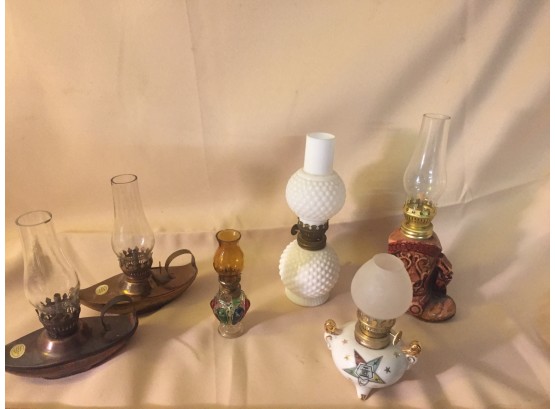 Vintage Oil Lamps #2, Masonic Eastern Star, Genie Lamps(genie Not Included)