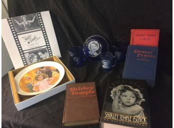 Shirley Temple Collectibles, Cobolt Blue Glass Set, Booksplate