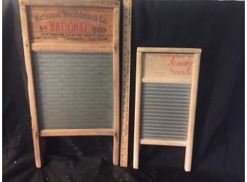 2 Vintage Washboards 1 Glass, 1 Metal