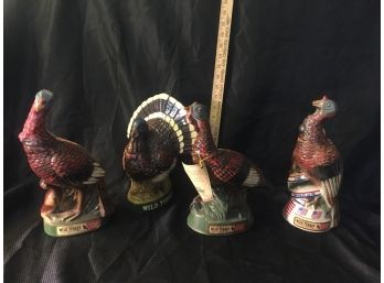 4 Vintage Wild Turkey Decanters